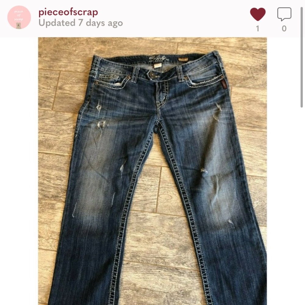 Silver Jeans Tuesday Capri 32 Denim Destroyed crop